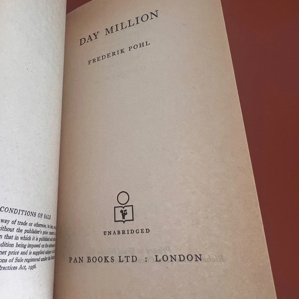 Day Million Frederik Pohl Pan Science Fiction Vintage Paperback 1973 UK Edition‎
